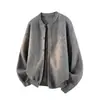 Nuevos suéteres de punto para otoño e invierno para hombres y parejas, estilo old money, chaqueta cárdigan de cuello redondo, simple y moderna, venta al por mayor de fábrica transfronteriza