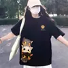Camiseta de Algodón Puro Talla Grande Americana de Manga Corta para Mujer 2025 Nuevo Verano Holgada de Media Manga Moda y Versátil Ropa