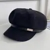 Nuevo Estilo Retro Británico Color Sólido Tacto de Alta Gama Cómodo Sombrero Octagonal para Mujer Otoño Invierno Atmósfera Versátil Sombrero Artístico de Pintor