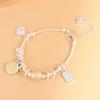Pulsera Rey Ciervo Dorado Plata Pura DIY Hecha a Mano Trenzada Amuleto de Bendición Kiram Joyería de Plata para Mujer