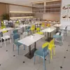 Juego de Mesa y Sillas para Restaurante de Comida Rápida, Mesa y Sillas Comerciales de Pizarra, Postres, Té de Leche, Tienda de Hamburguesas, Cafetería, Restaurante, Mesa de Comedor Universal para Personal
