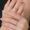 Anillo Sencillo Liso de Plata Esterlina S925 Anillo Granular Temperamento Femenino Textura Retro Utopía Uso Apilado Anillo Fino