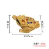 Adorno Dorado Hueco de Sapo Dorado de Tres Patas con Diamantes para Decoración del Hogar, Mascota de Té, Decoración de Escritorio de Oficina y Adorno Atractor de Riqueza