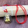 Collar con colgante de cristal luminoso grande, collar de cristal, colgante de Guanyin Buda luminoso incrustado en oro para hombres y mujeres, cruz del zodíaco