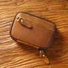 Estuche para llaves multifuncional de cuero original para hombres y mujeres, bolso de piel de vaca de gran capacidad para cambio de licencia de conducir, bolso de mano hecho a mano, billetera