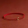 Tobillera Anklet de Oro Puro 49.95kg de Sehuan con Hilo Rojo y Cuentas de Loto, Regalo de San Valentín para Novia, Regalo para Transmisión en Vivo de la Industria de la Belleza