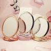 Espejo de Maquillaje Redondo Cuadrado de Doble Cara Espejo de Tocador Chapado en Oro Chapado en Plata Espejo de Mano Plegable de Doble Cara Magnificador