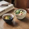 Estilo Japonés Retro Tazón de Arroz Cerámica al por Mayor Tazón Pequeño Vajilla Doméstica Tazón de Arroz Comida para una Persona Tazón Redondo para Fideos
