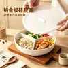Bandeja de cerámica profunda de tres compartimentos para cocinar al vapor para uso doméstico, adecuada para ollas arroceras eléctricas, preparación de alimentos para bebés y dietas para perder peso.
