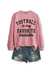 Futebol É Meu Favorito Amazon Ebay Site Independente Moletom Confortável e Versátil Feminino Outono e Inverno