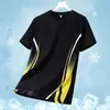 Camiseta Masculina de Manga Curta de Seda de Gelo Verão Fina Gola Redonda Meia Manga Top Solto Tamanho Grande Esportiva Corrida Secagem Rápida Uniforme de Basquete
