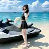 Maiô infantil de duas peças, maiô infantil de verão estiloso estilo saia dividido, roupa de banho de secagem rápida para meninas mais velhas