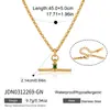 Collar Jieding con Barra en T de Circonita y Acero de Titanio para Mujer, Collar Transfronterizo de Acero Inoxidable, Cadena para Clavícula de Lujo Ligero de Nicho