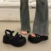 Sandalias Koreanas de Suela Gruesa para Mujer, Estilo Francés, para Aumentar la Altura, Moda de Verano 2026, Modelo Nuevo Caliente, Estilo Nuevo Súper Popular, Adecuadas para Combinar con Vestidos, Zapatos de Cuña