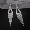 Pendientes Transfronterizos Nuevos con Borlas Largas, Elegantes Pendientes de Cadena con Garras y Pedrería, Pendientes de Moda al por Mayor E682