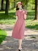 Falda Estilo Universitario Verano 2026 Nueva Moda Femenina Casual Ajuste Delgado Borde Fruncido Patchwork Cuadros Vestido