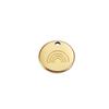 Novo produto espelho de aço inoxidável 18K forno real jóias de ouro acessórios DIY canto arredondado corrosão arco-íris pequeno pingente