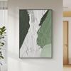 Pintura de suelo de sala de estar con textura abstracta verde, pintura decorativa de entrada sencilla, mural de pared de fondo de sofá de estilo silencioso