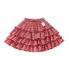 Faldas para Niñas, Nueva Colección de Otoño, Estilo Dulce Francés, Nuevo Modelo 2026, Falda a Cuadros Roja, Elegante Falda de Pastel para Niños