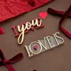 Estilo Ins Transfronterizo Amor Acrílico 520 Adornos para Pastel Día de San Valentín Marcado de Amor Etiqueta de Etiqueta Acrílica
