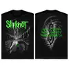 Camiseta con temática de la era temprana de Slipknot (Arte de Miembro de la Banda + Número Icónico "870621345" + Dios)
