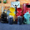 Lixeira Criativa Tipo Pedal Coberta Retro Ferro Hidrante de Ferro Bar Lan House Tamanho Pequeno Balde de Armazenamento Enfeites