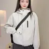 Chaqueta con capucha súper elegante y sencilla para mujer, modelo nuevo de otoño, corte holgado, adelgazante, chaqueta casual versátil, estilo corto a la moda
