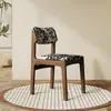 Cadeira de Jantar Nórdica de Madeira Maciça com Encosto Macio, Conjunto de Mesa e Cadeiras, Uso Doméstico Moderno, Simples para Sala de Jantar e Sala de Estar, Cadeira de Lazer