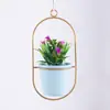 Cestas Colgantes Florales para el Hogar, Macetas Colgantes, Soportes para Flores de Hierro Forjado, Flores Artificiales, Decoraciones de Plástico de Suculentas, Fabricante de Arte Floral Artificial