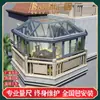 Foshan Casa de Jardín Exterior Personalizada Aleación de Aluminio Habitación Solar Habitación de Vidrio Aislante Transparente Techo de Terraza Habitación Solar de Planta Superior