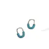 Verde Menta~Aretes de Broquel con Broche de Diamantes Completos Turquesa, Aretes de Lujo de Alta Gama para Mujer, Nuevos Estilos 2026 Pinzas para Oreja y Broqueles
