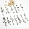 Colgante de Borla de Lazo de Plata Antigua Accesorios de Cara Feliz diy Pulsera de Cristal Collar Accesorios de Linterna de Calabaza