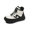 KA6665 Botas de Nieve para Mujer 2026 Invierno Nuevas Suela Gruesa Piel Genuina Caña Alta Forro de Terciopelo Zapatillas Deportivas de Tabla Zapatos Grandes de Algodón del Noreste