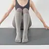 Calcetines Deportivos de Fitness de Cinco Dedos con Puntos Antideslizantes Separador de Dedos Calcetines hasta la Pantorrilla Otoño Invierno Calcetines de Pilates Calcetines de Yoga de Silicona hasta la Rodilla