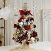 Árbol de Navidad pequeño para el hogar, paquete de decoración navideña, simulación de celebridades de Internet, árbol de nieve flocado con luz, escritorio de 60 cm, rojo