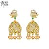 Pendientes de estilo indio Jinse con juego de cobre y cristal de circón, pendientes de estilo retro con borlas y campanas de viento europeas y americanas.