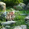 Mágicos Trillizos Transfronterizos Estaca de Jardín de Hadas Lectura Arte para Patio de Acrílico Atrapasoles Inserto para Maceta