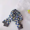 Estilo INS Estilo Japonés Bufanda de Punto a Cuadros para Bebés Niños y Niñas Bufanda Cálida de Lana para Exteriores de Bebé Moda