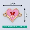 Acessórios Criativos para Joias DIY Novo Pingente de Esmalte Duplo Coração Colar Pulseira Charme Atacado