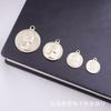 Colgante de moneda con forma de cabeza de belleza, estilo europeo y americano, material de bricolaje, pendientes de aleación de zinc, collar, accesorios de joyería