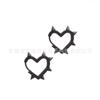 Aretes de Acero Inoxidable Pulido Espejo Remache Corazón Personalizados Estilo Punk para Hombres y Mujeres Hexagrama Cono Puntiagudo Forma de Corazón Clip para Oreja