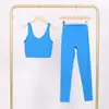 Conjunto de Chaleco en U y Pantalones Cortos Lulu Df con Etiqueta, Disponible para Envío Directo, Cuello Alto Ajustado, Conjunto de Yoga Elástico