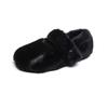 Weiwei Girl 99-1 Sapatos Peludos Femininos para Exterior 2026 Novo Inverno Plush Planos Bico Redondo Sapatos de Tira Única