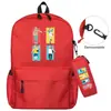 Mochila de dibujos animados de dos piezas, bolsa para portátil, bolsa de almacenamiento