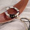 Pulsera de Cuerda Tejida de Gato Calavera para Hombres y Mujeres Diseño de Nicho Dulce y Genial Estilo Chino Pulsera de Color con Borla