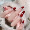 Rojo Explosivo Diamante Apilado Joyería para Uñas Celebridad de Internet Retro Ankesela Azúcar Rojo Piedra Dulce Cuadrado Gordo Corazón Torcido Bola de Diamante Decoración de Uñas
