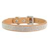 Collar para gato de cuero brillante con diamantes de imitación, color caramelo, cuidadosamente seleccionado, disponible en Amazon. Collar para perro de varios tamaños al por mayor.