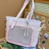 Bolsa Ita Transparente de Estilo Japonés, Nueva Tendencia, Alta Apariencia, Fresca y Dulce, para Niñas, Bolso Tote Ligero de Gran Capacidad