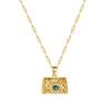 Nuevo Collar Transfronterizo de Acero de Titanio que no se Desvanece para Mujer con Colgante de Bolsa de Diamantes Versátil Collar Corto Joyería
