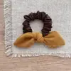 Nuevo Pasador de Pelo Amarillo Color Café Estilo Coreano, Versátil Accesorio para el Cabello Scrunchie Diadema Pinza para el Cabello Otoño e Invierno